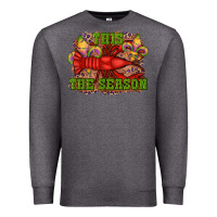 Charcoal Heather mardi gras this the season crawfish fleur de lis Premium Sweatshirt - RanaPortraitStore