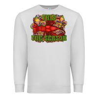 Dove Grey mardi gras this the season crawfish fleur de lis Premium Sweatshirt - RanaPortraitStore