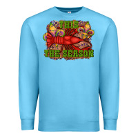 Ocean Blue mardi gras this the season crawfish fleur de lis Premium Sweatshirt - RanaPortraitStore