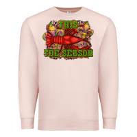 Pale Pink mardi gras this the season crawfish fleur de lis Premium Sweatshirt - RanaPortraitStore