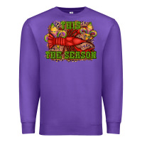 Purple mardi gras this the season crawfish fleur de lis Premium Sweatshirt - RanaPortraitStore