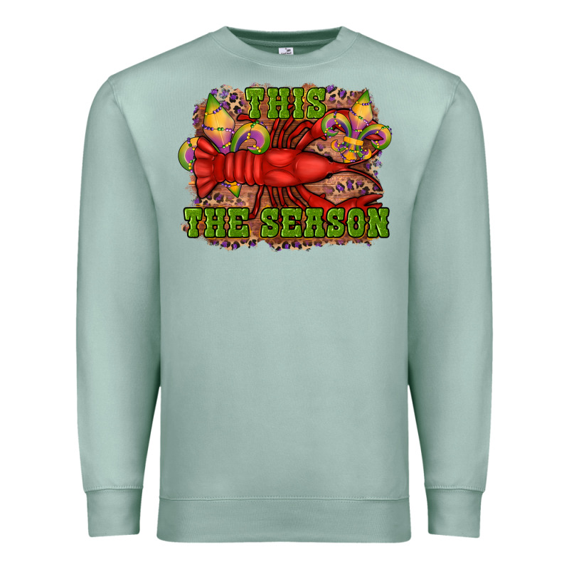 Mardi Gras This The Season Crawfish Fleur De Lis Premium Sweatshirt by RanaPortraitStore | Teevron
