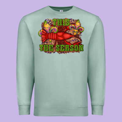 Mardi Gras This The Season Crawfish Fleur De Lis Premium Sweatshirt Designed By Ranaportraitstore