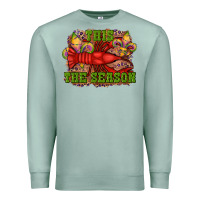 Seafoam mardi gras this the season crawfish fleur de lis Premium Sweatshirt - RanaPortraitStore