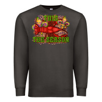 Smoke mardi gras this the season crawfish fleur de lis Premium Sweatshirt - RanaPortraitStore
