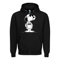 Black cool dog Zipper Hoodie - artisFamous