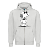 Dove Grey cool dog Zipper Hoodie - artisFamous