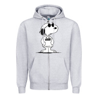Heather Grey cool dog Zipper Hoodie - artisFamous