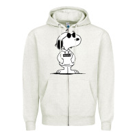 Oatmeal Heather cool dog Zipper Hoodie - artisFamous