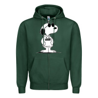 Sports Green cool dog Zipper Hoodie - artisFamous