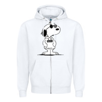 White cool dog Zipper Hoodie - artisFamous