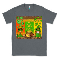 Charcoal Heather st patricks gnomes and coins with shamrock Classic Tee - Artiststas