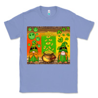 Colony Blue st patricks gnomes and coins with shamrock Classic Tee - Artiststas