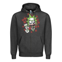 Charcoal Heather joker Zipper Hoodie - artisFamous