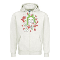 Oatmeal Heather joker Zipper Hoodie - artisFamous
