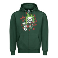 Sports Green joker Zipper Hoodie - artisFamous