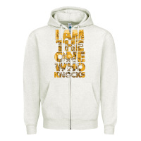 Oatmeal Heather i am the one who knocks Zipper Hoodie - artisFamous