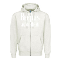 Oatmeal Heather beetles Zipper Hoodie - artisFamous