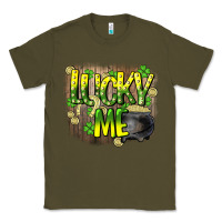 Army Green lucky me st. patricks day Classic Tee - HowdyJamesFarm