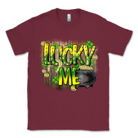 Burgundy lucky me st. patricks day Classic Tee - HowdyJamesFarm