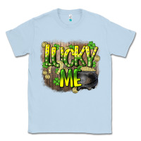 Dusty Blue lucky me st. patricks day Classic Tee - HowdyJamesFarm