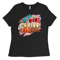 Black Weird moms build character Mother's Day Ladies Tee - FaDigitalArtStudio