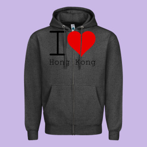 I Love Hong Kong Zipper Hoodie Designed By Artisfamous