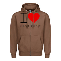 Chestnut i love hong kong Zipper Hoodie - artisFamous