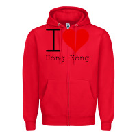 Red i love hong kong Zipper Hoodie - artisFamous