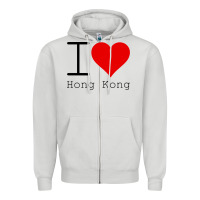 Dove Grey i love hong kong Zipper Hoodie - artisFamous