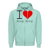 Seafoam i love hong kong Zipper Hoodie - artisFamous