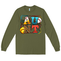 Army Green Baseball and Softball aunt leopard frame Long Sleeve Tee - LillyAllenDesigns