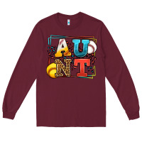 Burgundy Baseball and Softball aunt leopard frame Long Sleeve Tee - LillyAllenDesigns