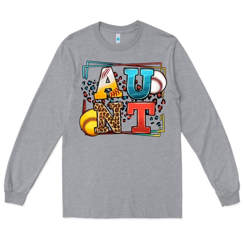Baseball And Softball Aunt Leopard Frame Long Sleeve Tee by LillyAllenDesigns | Teevron