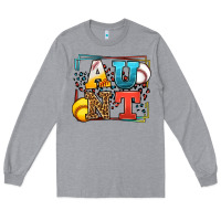 Heather Grey Baseball and Softball aunt leopard frame Long Sleeve Tee - LillyAllenDesigns