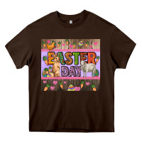 Chocolate Brown Easter day farm animals tumbler Heavy Core Tee - HowdyJamesFarm