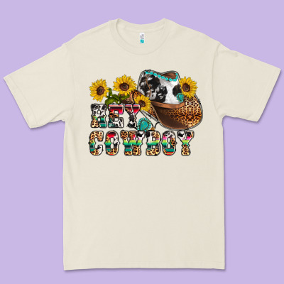 Hey Cowbow Premium Tee Designed By Oliviacreatesart