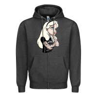 Charcoal Heather alice tattoo Zipper Hoodie - artisFamous