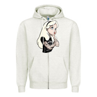 Oatmeal Heather alice tattoo Zipper Hoodie - artisFamous