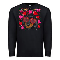 Black valentine's day  dachshund puppy Premium Sweatshirt - RanaPortraitStore