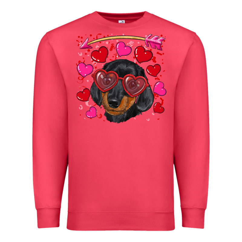 Valentine's Day  Dachshund Puppy Premium Sweatshirt by RanaPortraitStore | Teevron