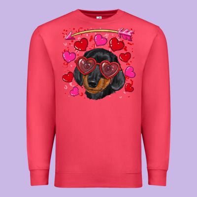 Valentine's Day  Dachshund Puppy Premium Sweatshirt Designed By Ranaportraitstore