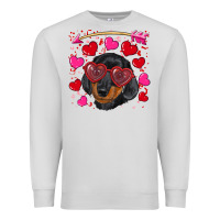 Dove Grey valentine's day  dachshund puppy Premium Sweatshirt - RanaPortraitStore