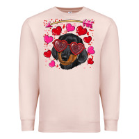 Pale Pink valentine's day  dachshund puppy Premium Sweatshirt - RanaPortraitStore