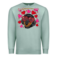 Seafoam valentine's day  dachshund puppy Premium Sweatshirt - RanaPortraitStore