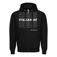 Black italian af Zipper Hoodie - artisFamous
