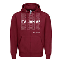 Burgundy italian af Zipper Hoodie - artisFamous
