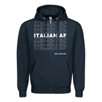 Navy italian af Zipper Hoodie - artisFamous