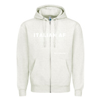 Oatmeal Heather italian af Zipper Hoodie - artisFamous