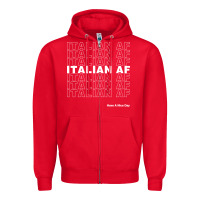 Red italian af Zipper Hoodie - artisFamous